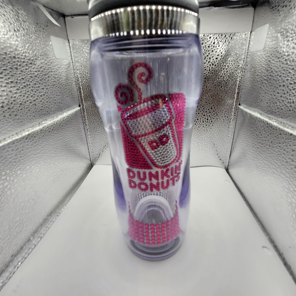 Dunkin' Donuts Clear Tumbler with Pink Bling Design